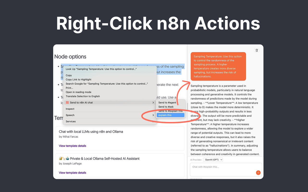 AI-generated n8n workflow shown in the canvas